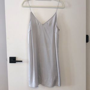 Silver mini slip dress